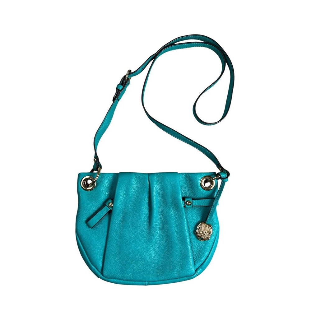 Vince Camuto Small Turquoise Leather Chris Crossbody Handbag